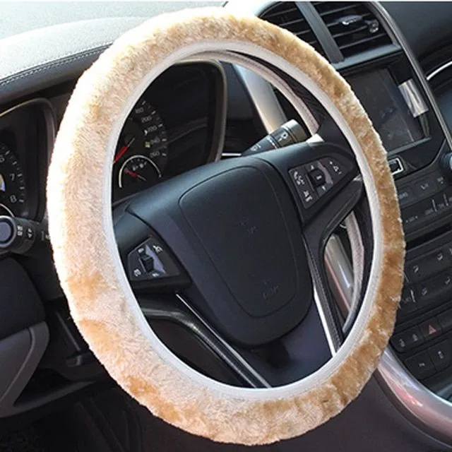 Luxury quilted steering wheel cover with rhinestones