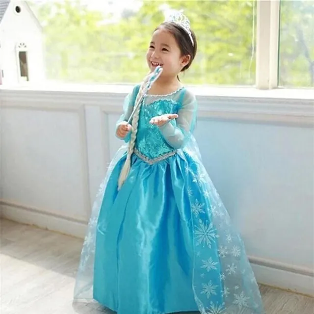 Luxury Elsa baby dress 3-roky blue