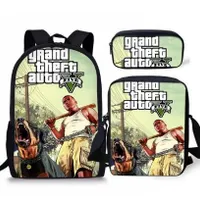 Set of school bags with cool Grand Theft Auto print