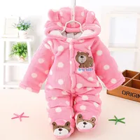 Warm cotton teddy bear onesies with hood