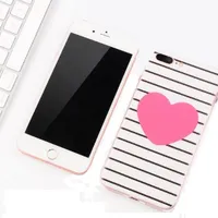 Protective striped cover with heart on iPhone Alexi