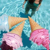 Stylish inflatable ice cream in the pool