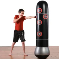 Freestanding inflatable punching bag