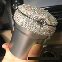 LED portable ashtray with glittering rhinestones