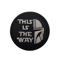 Trends of ironing round patches with Star Wars Mandalorian motifs