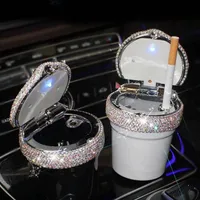 LED portable ashtray with shiny stones