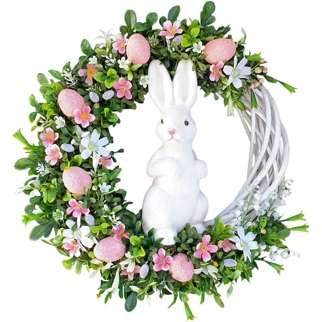 Happy hanging Easter wreath