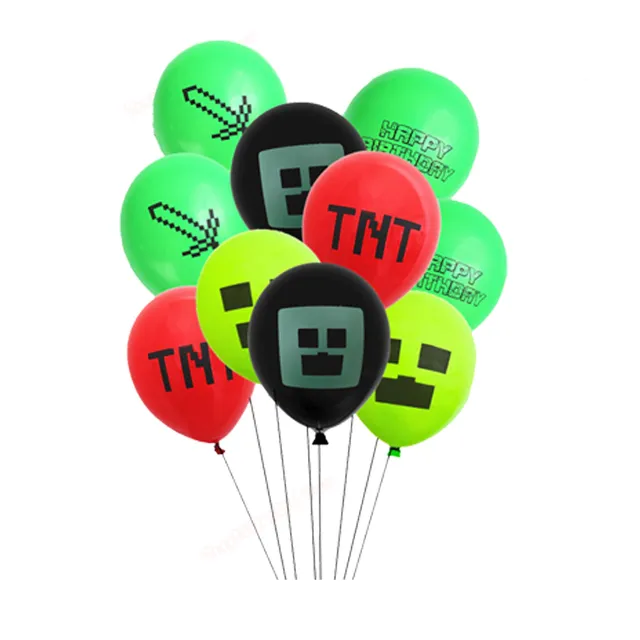 Stylish decorations with the theme of the computer game Minecraft pixel tnt balloon
