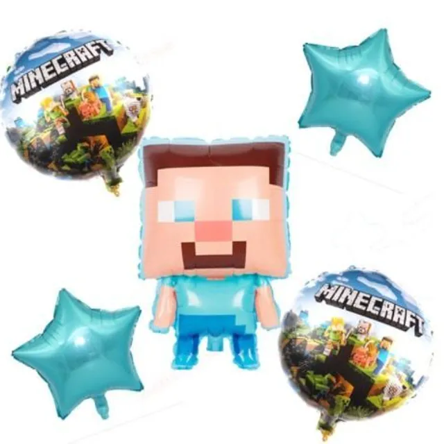 Stylish decorations with the theme of the computer game Minecraft creeper balloon setB