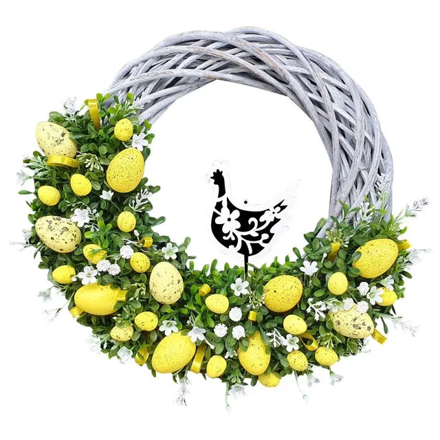 Happy hanging Easter wreath