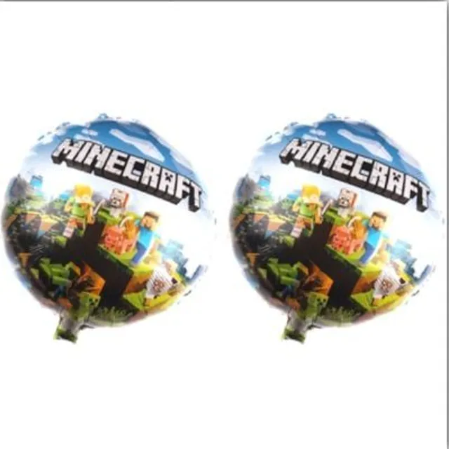Stylish decorations with the theme of the computer game Minecraft 2pcs balloon