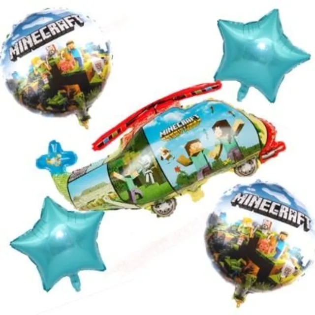 Stylish decorations with the theme of the computer game Minecraft kid birthday b